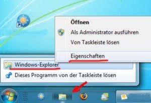 Eigenschaften von Explorer