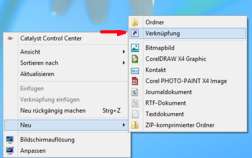 Neue Verknüpfung auf dem Desktop