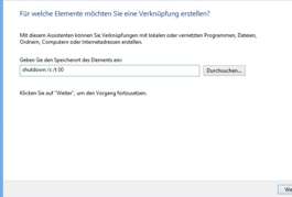 Neue Verknüpfung auf dem Desktop